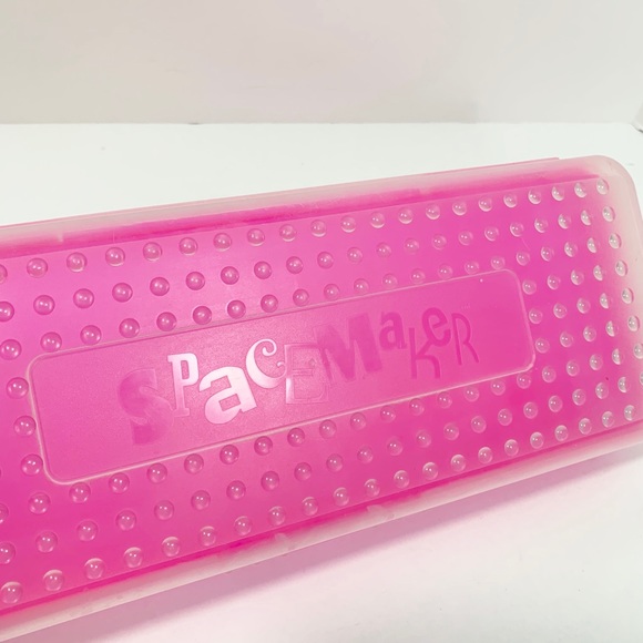Spacemaker VTG Frosted Hot Pink Pencil Box 13x5 - Picture 2 of 8
